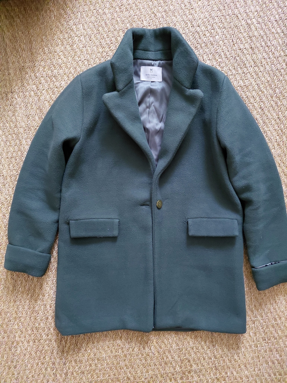 Dudley Stephens Forest Green Wool-Blend Coat